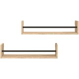  Zidne police s prečkama 2 kom boja hrasta sonome 60x16x14 cm | Eponuda.com
