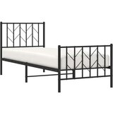 Metalni okvir kreveta uzglavlje i podnožje crni 80x200 cm | shoptok.hr
