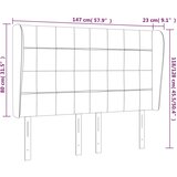  Uzglavlje s ušima svjetlosivo 147x23x118/128 cm od tkanine | shoptok.hr