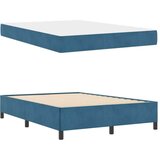 vidaXL Konstrukcija postelje Temno modra in bela 140 x 200 cm Žamet | Shoptok.si