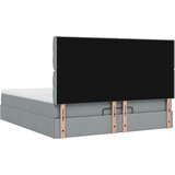 vidaXL Otomanski posteljni okvir z vzmetnico siv 160x200 cm blago | Shoptok.si