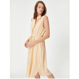 Koton Buttoned Sleeveless Midi Shirt Dress with Tie Waist | shoptok.hr