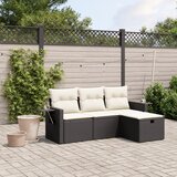 vidaXL 4-dijelni set vrtnih sofa od poliratana s jastucima crni | shoptok.hr