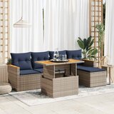  6-dijelni set vrtnih sofa od poliratana s jastucima sivi | shoptok.hr