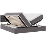  Krevet s od storage s madracem Siva 200 x 200 cm Lažna koža | shoptok.hr
