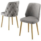 Hanah home set trpezarijskih stolica Leja 6 kom, siva tkanina Babyface, zlatne metalne noge | Eponuda.com