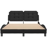 vidaXL Posteljni okvir z vzglavjem črn 120x200 cm umetno usnje | Shoptok.si