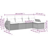  5-dijelna vrtna garnitura s jastucima svijetlosiva poliratan | shoptok.hr