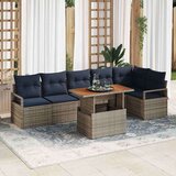  Vrtni set za objed s jastukom 7 pcs Siva i mornarsko plava | shoptok.hr
