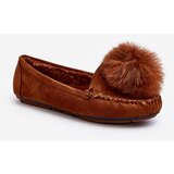 Kesi Women's loafers with Camel Novas fur Cene