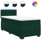 Box spring krevet s madracem tamnozeleni 90x190 cm baršunasti | shoptok.hr