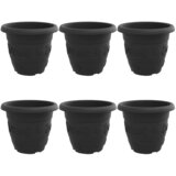  Okrugla saksija za cveće 6 pcs Crna Ø 34 x 28 cm Plastika | shoptok.hr