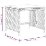  Vrtni stolčki z blazinami 4 kosi bež 40x40x35 cm poli ratan | Shoptok.si