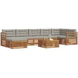  Set vanjskih sofa 8 kom. Prirodna i svijetlo siva | shoptok.hr