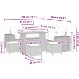  Sjedeća garnitura za vrt 9 kom. Crna poliratan 200 x 200 x 85 cm | shoptok.hr