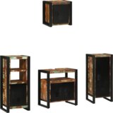 vidaXL Set namještaja za kupaonicu 4 pcs Čvrsto reciklirano drvo | shoptok.hr