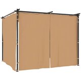  Sjenica sa zastorima 3 x 3 m smeđe-siva čelična | shoptok.hr