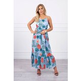 Kesi Dress with a leaf motif of azure color Cijene
