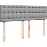 vidaXL Otomanski posteljni okvir z vzmetnico siv 140x200 cm blago | Shoptok.si