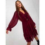 Och Bella Dress-TW-SK-BI-0761.92-burgundy Cene