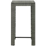 Poli 5-dijelni vrtni barski set od poliratana s jastucima sivi | shoptok.hr