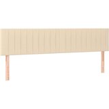 vidaXL Box spring postelja z vzmetnico krem 160x200 cm blago, (20896353) | Shoptok.si