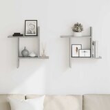  Zidne police 2 kom boja hrasta 50x12x50 cm konstruirano drvo | Eponuda.com