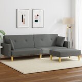  The Living Store Kavč dvosed z ležiščem in stolčkom za noge temno sivo blago - Kavč Z Ležiščem, (21494923) Cene