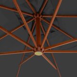  Previsni senčnik z lesenim drogom 400x300 cm antracit | Shoptok.si