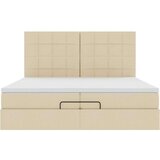  Otomanski posteljni okvir z vzmetnicami krem 200x200 cm blago, (21653363) | Shoptok.si