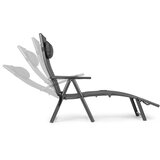  Sklopiva vrtna ležaljka za plažu, podesivi naslon, čelični okvir, siva, MultiGarden | shoptok.hr