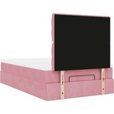 vidaXL Otomanski posteljni okvir z vzmetnicami roza 120x190cm žamet | Shoptok.si