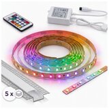  SET 1x LED RGBW traka DIGITAL LED/16,5W/230V 5 m + 5x ugradni profil 1 m + daljinski upravljač Cene