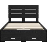  Krevetna konstrukcija Crni hrast 135 x 190 cm Konstruirano drvo | Shoptok.si