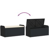  Klupa za pohranu s jastukom crna 115 x 51 x 52 cm od poliratana | shoptok.hr