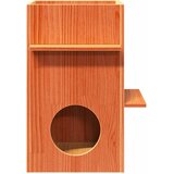 vidaXL Hiša za mačke voščeno rjavo 43x43x60 cm masivni les borovega | Shoptok.si