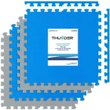 Zaščitne fitness podloge PZ-04 – 60 × 60 cm, 4-delni set, modro-sive puzzle podloge, 2 cm, (5000115961)