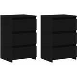 Noćni ormarići 2 kom crni 40 x 35 x 62,5 cm konstruirano drvo | shoptok.hr