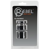 Rebel Ball - komplet za penis, obroček in raztezanje - (črn) Cene