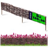 KADAX Vrtna palisadna ograja iz pletenega materiala, 120x30 cm, komplet 5 kosov, (5000358169) Cene