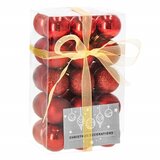 Set Kuglica za Božićno Drvce - 30 komada, Crvene, 3 cm | shoptok.hr