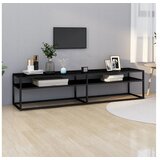 TV omarica črna 180x40x40,5 cm kaljeno steklo | Shoptok.si