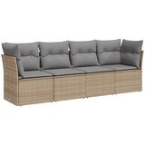  The Living Store Vrtna sedežna garnitura 4-delna z blazinami bež poli ratan - Vrtna Sedežna Garniture, (21443262) | Shoptok.si