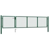 vidaXL vrtna vrata čelična 350 x 75 cm zelena | shoptok.hr