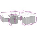  10-dijelni set vrtnih sofa od poliratana s jastucima sivi | shoptok.hr