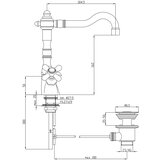 Paffoni IR085BR Ricordi visoka vrtljiva armatura za umivalnik retro izgleda | Shoptok.si