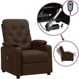  Električni naslonjač od umjetne kože smeđi - Smeđa 1 | shoptok.hr