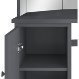  Kutni toaletni stolić s LED svjetlima sivi 111 x 54 x 141,5 cm | shoptok.hr