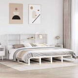  Krevet s regalom za knjige bez madraca bijeli 180x200cm od drva | shoptok.hr