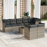  9-dijelni set vrtnih sofa od poliratana s jastucima sivi | shoptok.hr